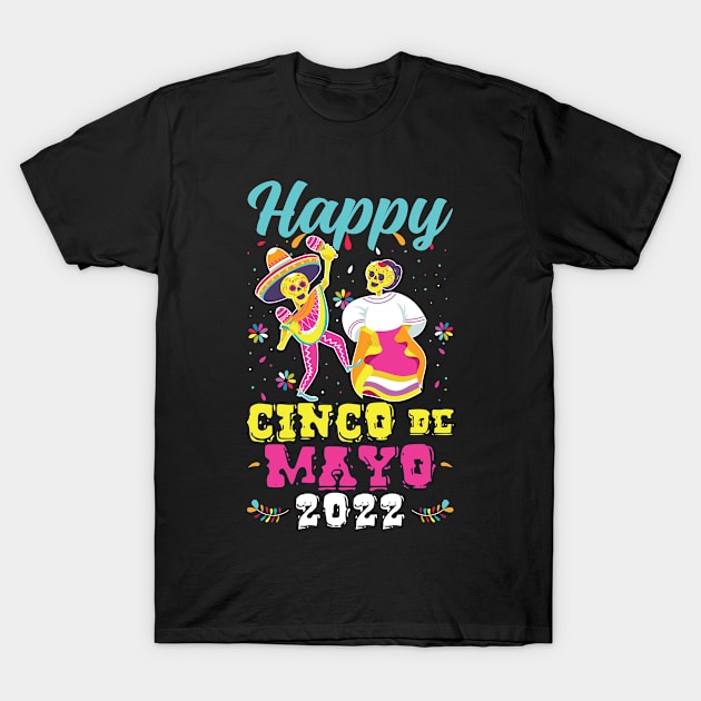 Happy Cinco De Mayo 2022 Mexican Hat Sombrero T-Shirt by Peco-Designs